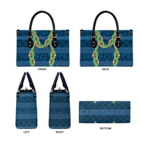 Hawai'i Paniolo Maile Twisted Lei Leather Bag Cobalt Blue