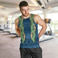 Hawai'i Paniolo Maile Twisted Lei Men Tank Top Cobalt Blue