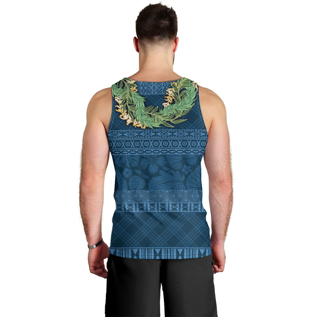 Hawai'i Paniolo Maile Twisted Lei Men Tank Top Cobalt Blue