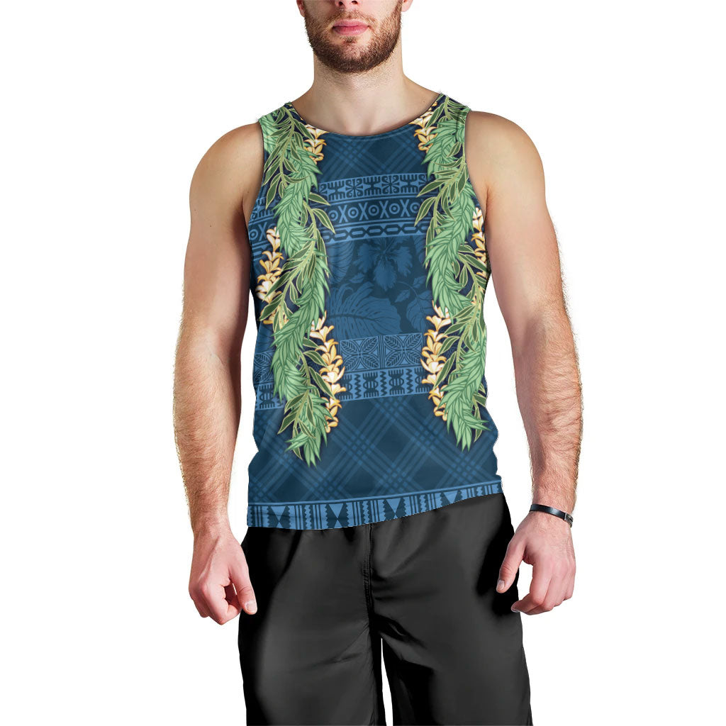 Hawai'i Paniolo Maile Twisted Lei Men Tank Top Cobalt Blue