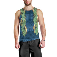 Hawai'i Paniolo Maile Twisted Lei Men Tank Top Cobalt Blue