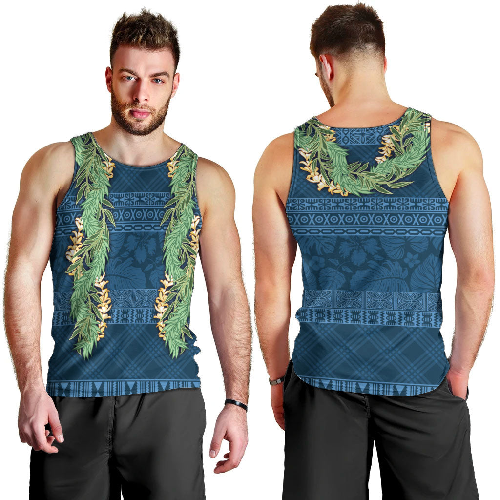 Hawai'i Paniolo Maile Twisted Lei Men Tank Top Cobalt Blue