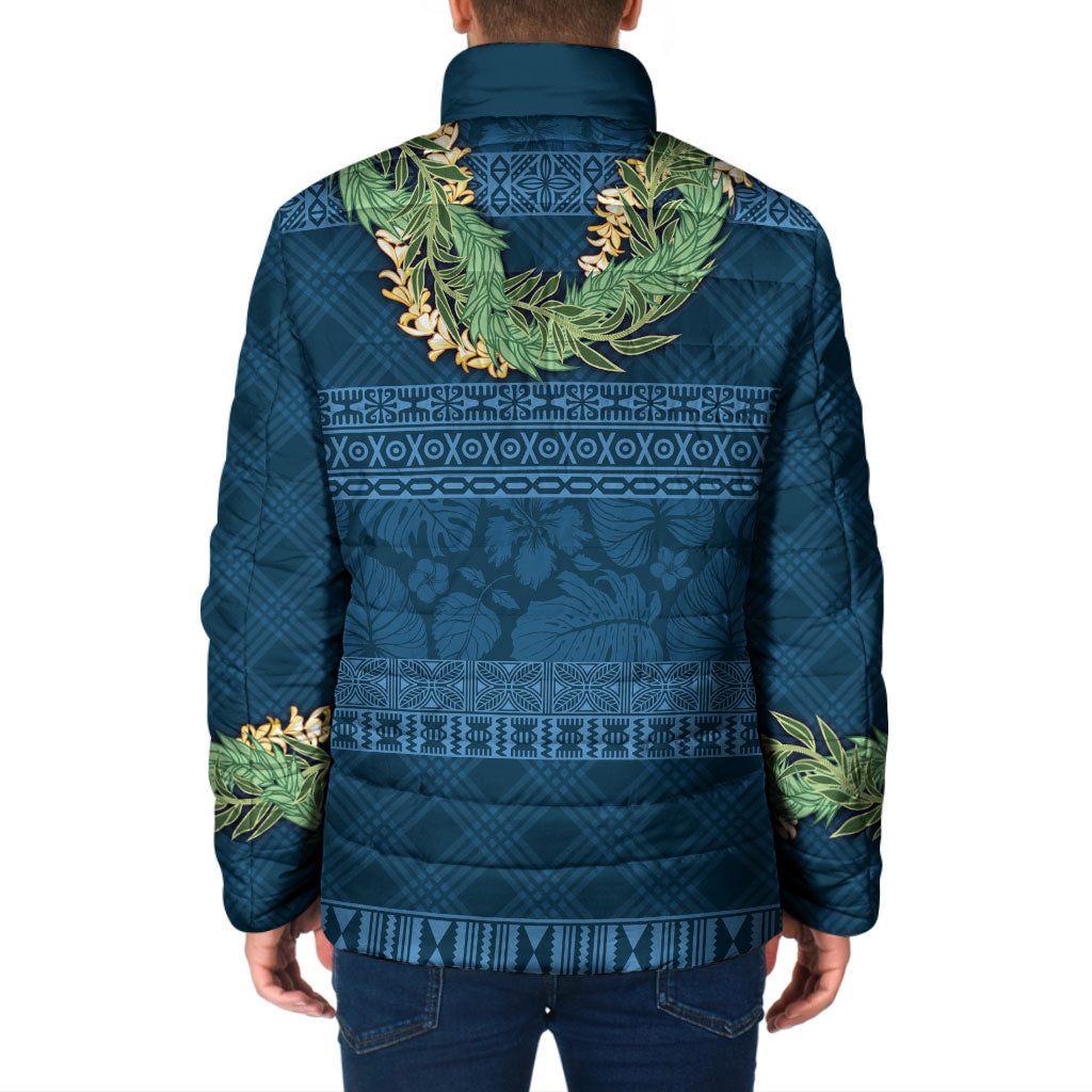 Hawai'i Paniolo Maile Twisted Lei Padded Jacket Cobalt Blue