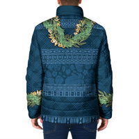 Hawai'i Paniolo Maile Twisted Lei Padded Jacket Cobalt Blue
