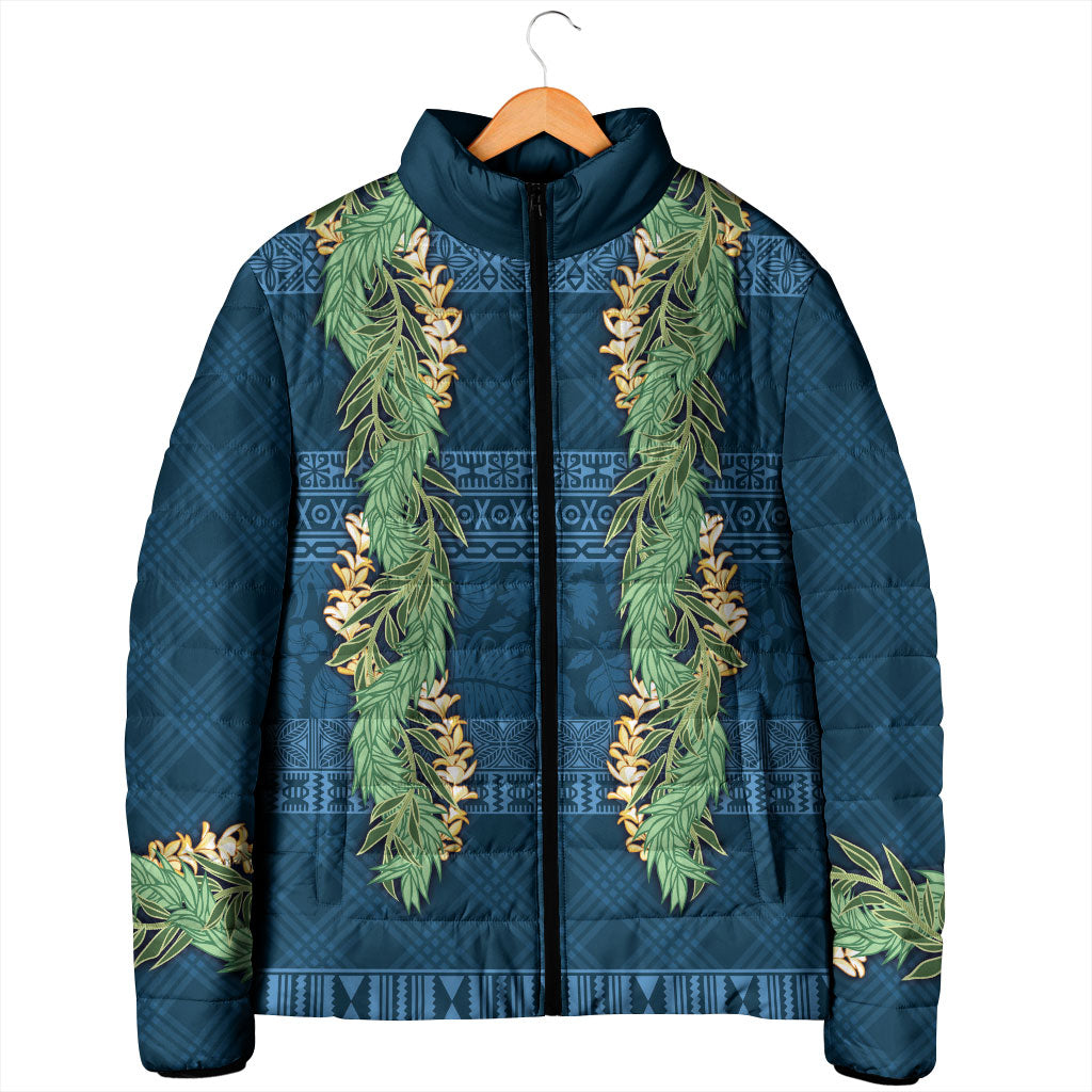Hawai'i Paniolo Maile Twisted Lei Padded Jacket Cobalt Blue