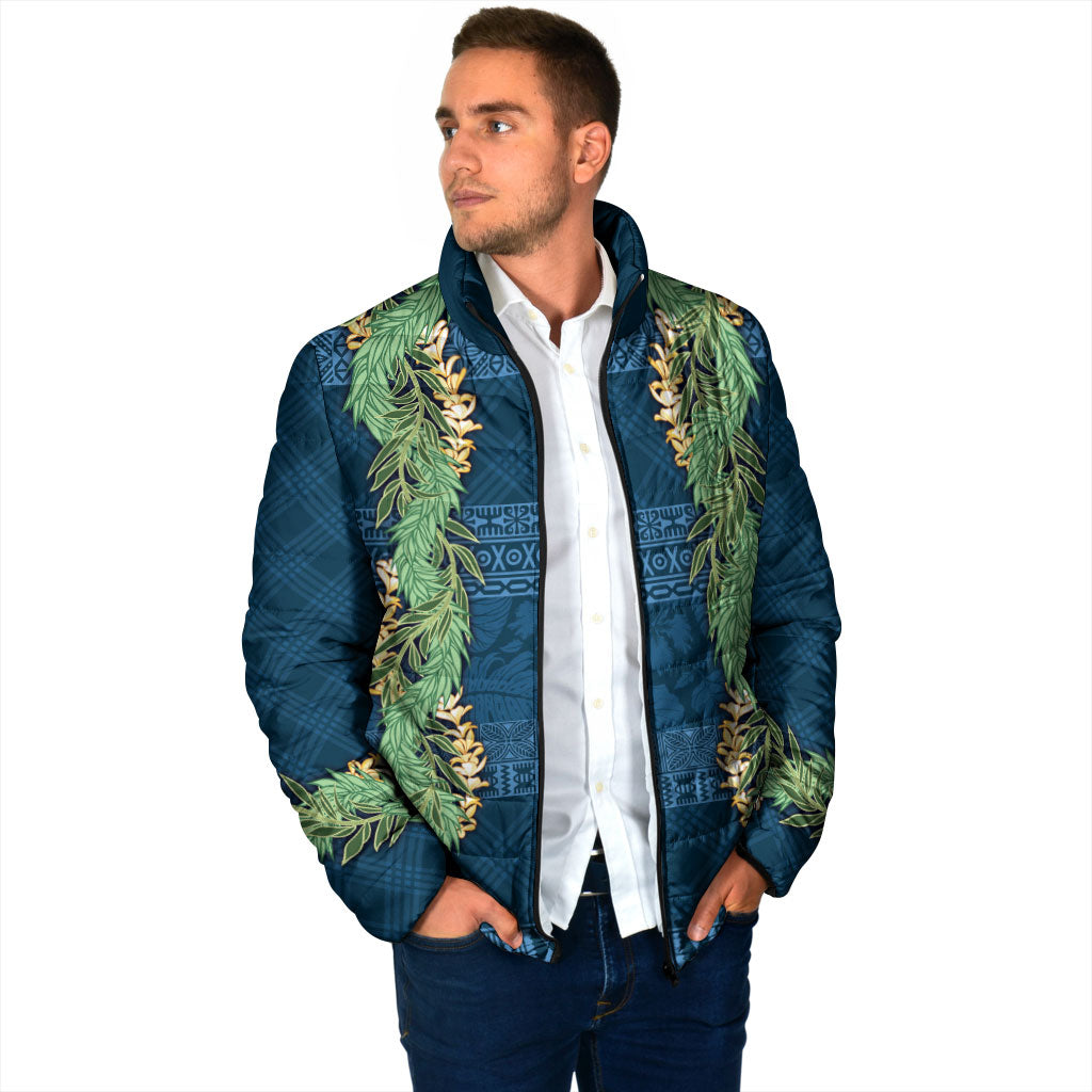 Hawai'i Paniolo Maile Twisted Lei Padded Jacket Cobalt Blue