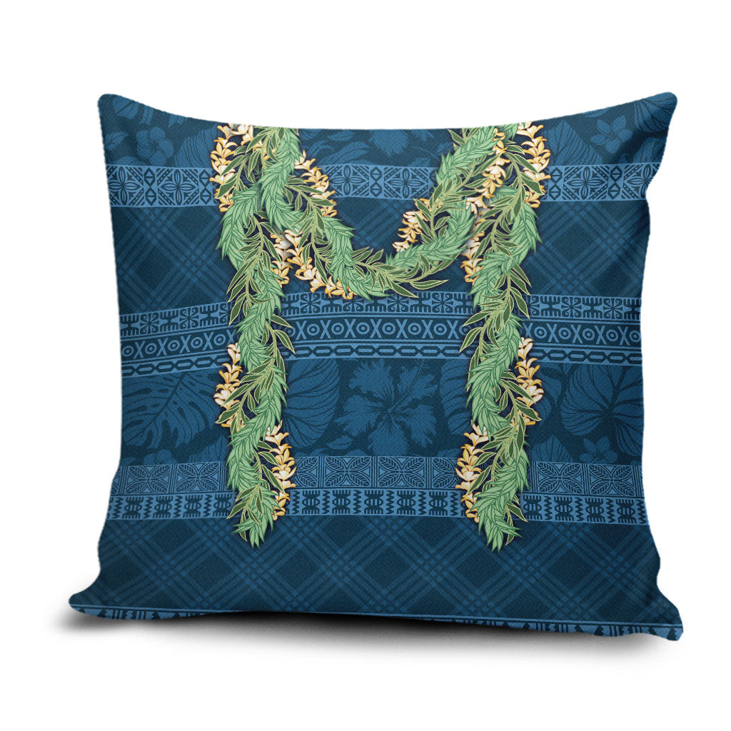 Hawai'i Paniolo Maile Twisted Lei Pillow Cover Cobalt Blue