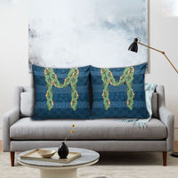 Hawai'i Paniolo Maile Twisted Lei Pillow Cover Cobalt Blue