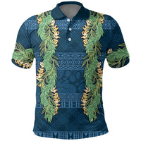 Hawai'i Paniolo Maile Twisted Lei Polo Shirt Cobalt Blue LT7 Cobalt Blue - Polynesian Pride