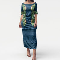 Hawai'i Paniolo Maile Twisted Lei Puletasi Cobalt Blue