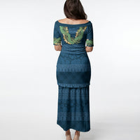 Hawai'i Paniolo Maile Twisted Lei Puletasi Cobalt Blue
