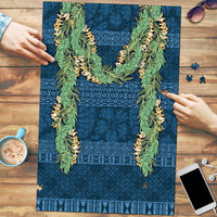 Hawai'i Paniolo Maile Twisted Lei Puzzle Cobalt Blue
