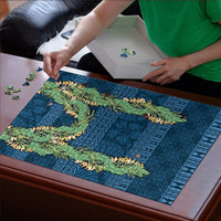 Hawai'i Paniolo Maile Twisted Lei Puzzle Cobalt Blue