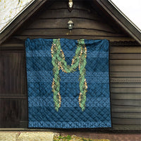 Hawai'i Paniolo Maile Twisted Lei Quilt Cobalt Blue