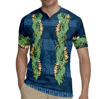 Hawai'i Paniolo Maile Twisted Lei Rugby Jersey Cobalt Blue