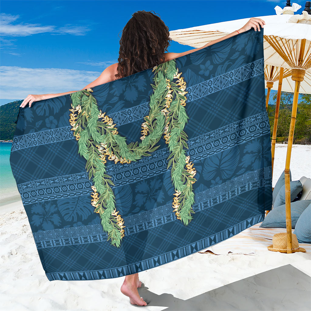 Hawai'i Paniolo Maile Twisted Lei Sarong Cobalt Blue