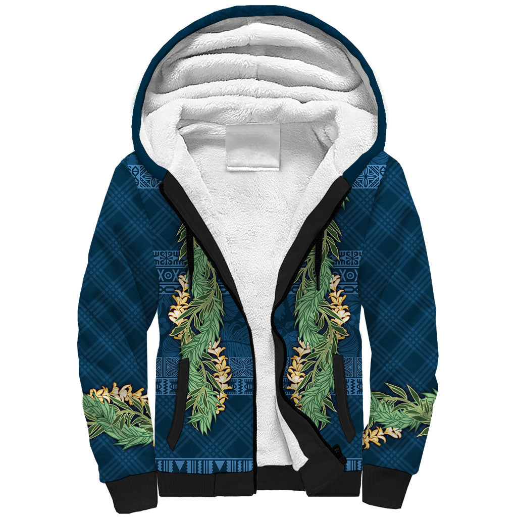 Hawai'i Paniolo Maile Twisted Lei Sherpa Hoodie Cobalt Blue