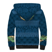 Hawai'i Paniolo Maile Twisted Lei Sherpa Hoodie Cobalt Blue