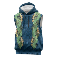 Hawai'i Paniolo Maile Twisted Lei Sleeveless Hoodie Cobalt Blue