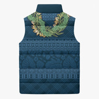 Hawai'i Paniolo Maile Twisted Lei Sleeveless Puffer Jacket Cobalt Blue