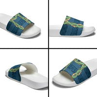 Hawai'i Paniolo Maile Twisted Lei Slide Sandals Cobalt Blue