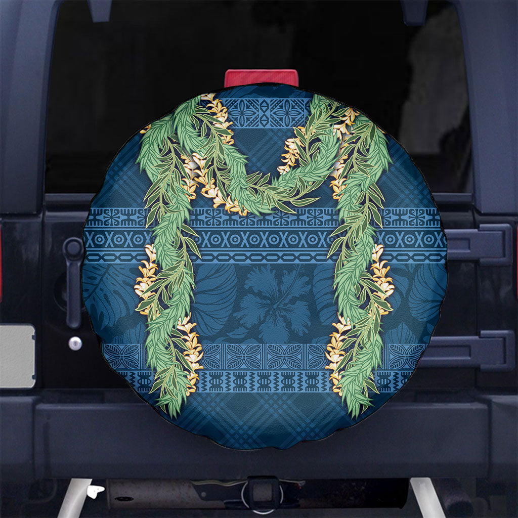 Hawai'i Paniolo Maile Twisted Lei Spare Tire Cover Cobalt Blue LT7 No hole Cobalt Blue - Polynesian Pride