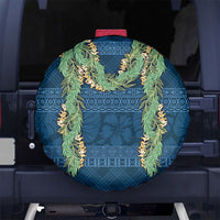 Hawai'i Paniolo Maile Twisted Lei Spare Tire Cover Cobalt Blue