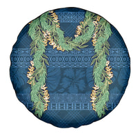 Hawai'i Paniolo Maile Twisted Lei Spare Tire Cover Cobalt Blue