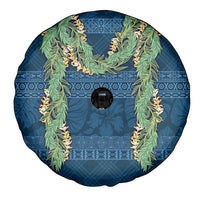 Hawai'i Paniolo Maile Twisted Lei Spare Tire Cover Cobalt Blue