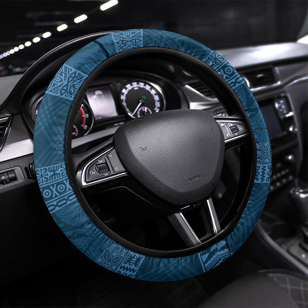 Hawai'i Paniolo Maile Twisted Lei Steering Wheel Cover Cobalt Blue LT7 Universal Fit Cobalt Blue - Polynesian Pride