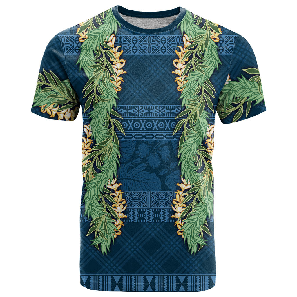 Hawai'i Paniolo Maile Twisted Lei T Shirt Cobalt Blue