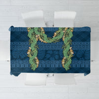 Hawai'i Paniolo Maile Twisted Lei Tablecloth Cobalt Blue