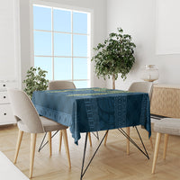 Hawai'i Paniolo Maile Twisted Lei Tablecloth Cobalt Blue