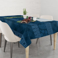 Hawai'i Paniolo Maile Twisted Lei Tablecloth Cobalt Blue
