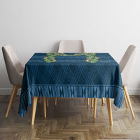 Hawai'i Paniolo Maile Twisted Lei Tablecloth Cobalt Blue