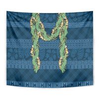 Hawai'i Paniolo Maile Twisted Lei Tapestry Cobalt Blue