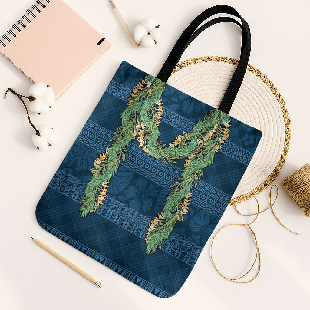 Hawai'i Paniolo Maile Twisted Lei Tote Bag Cobalt Blue