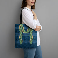 Hawai'i Paniolo Maile Twisted Lei Tote Bag Cobalt Blue