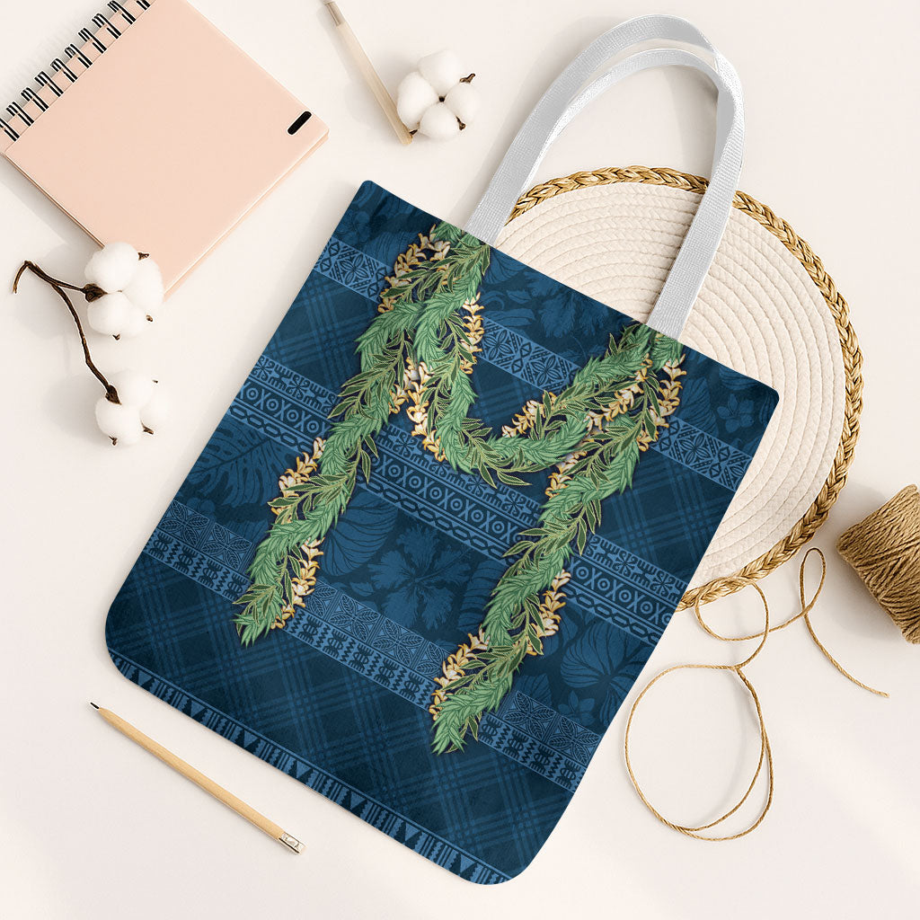 Hawai'i Paniolo Maile Twisted Lei Tote Bag Cobalt Blue