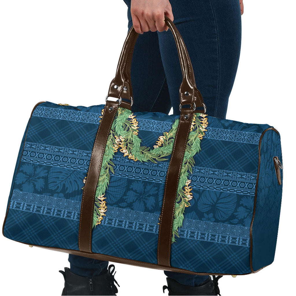 Hawai'i Paniolo Maile Twisted Lei Travel Bag Cobalt Blue LT7 - Polynesian Pride