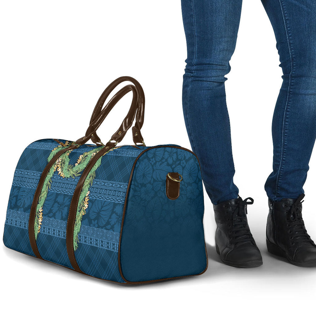 Hawai'i Paniolo Maile Twisted Lei Travel Bag Cobalt Blue LT7 - Polynesian Pride