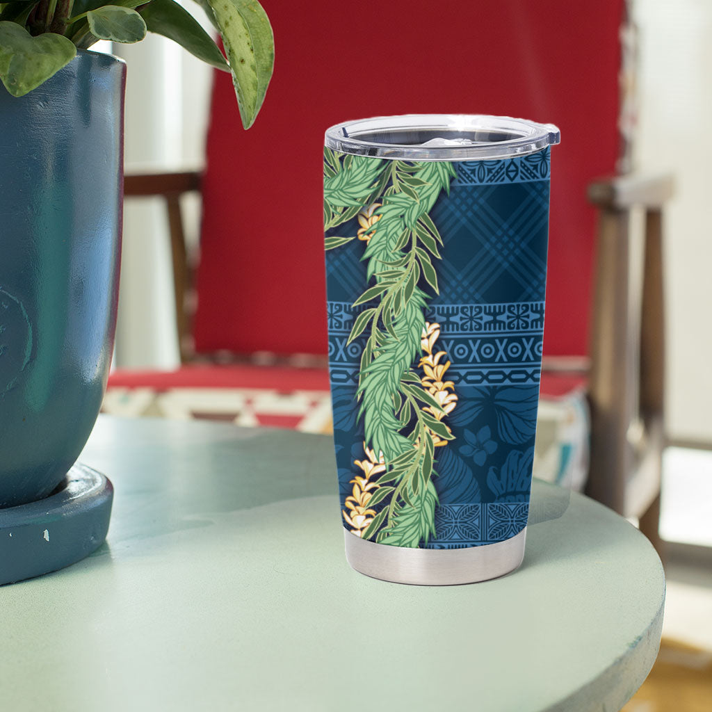 Hawai'i Paniolo Maile Twisted Lei Tumbler Cup Cobalt Blue LT7 - Polynesian Pride