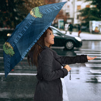 Hawai'i Paniolo Maile Twisted Lei Umbrella Cobalt Blue