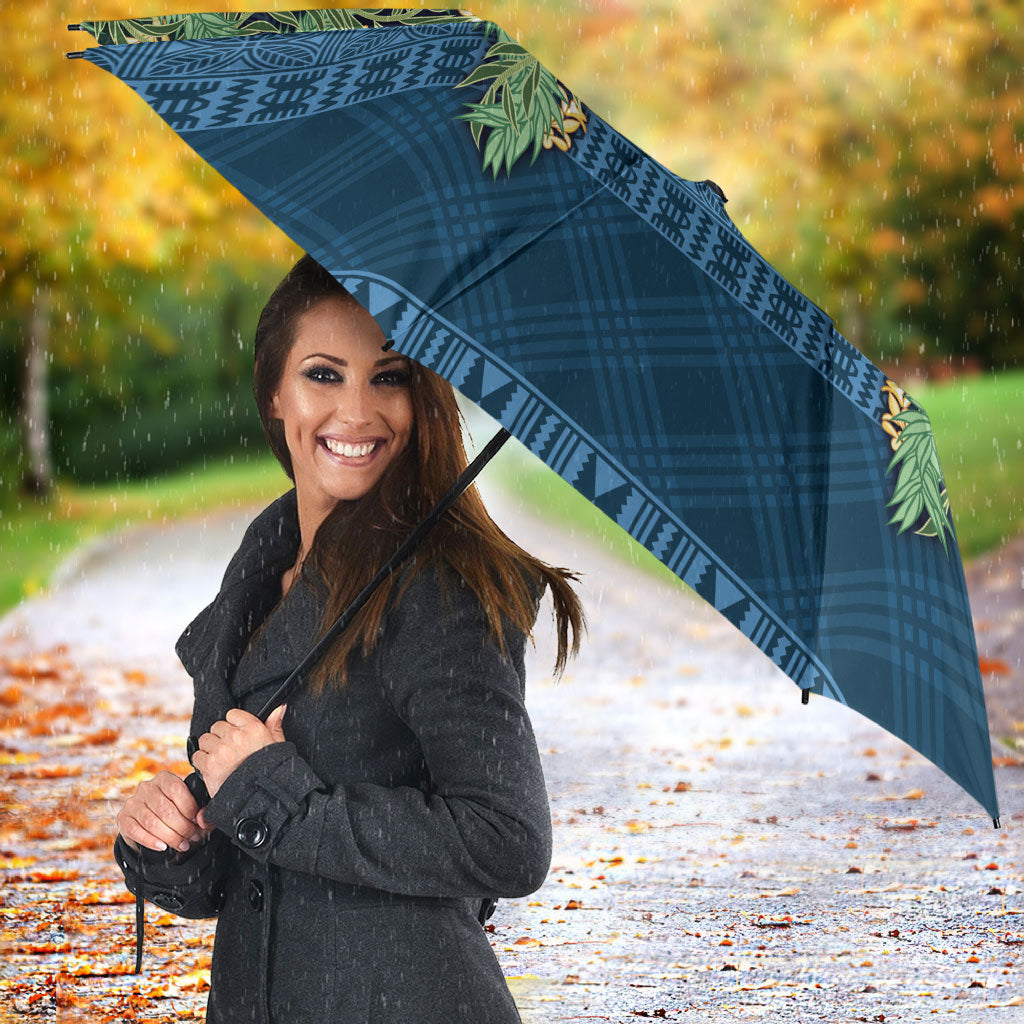 Hawai'i Paniolo Maile Twisted Lei Umbrella Cobalt Blue