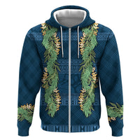 Hawai'i Paniolo Maile Twisted Lei Zip Hoodie Cobalt Blue LT7 Zip Hoodie Cobalt Blue - Polynesian Pride