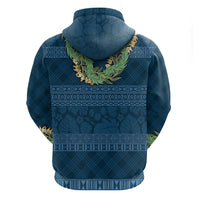 Hawai'i Paniolo Maile Twisted Lei Zip Hoodie Cobalt Blue LT7 - Polynesian Pride