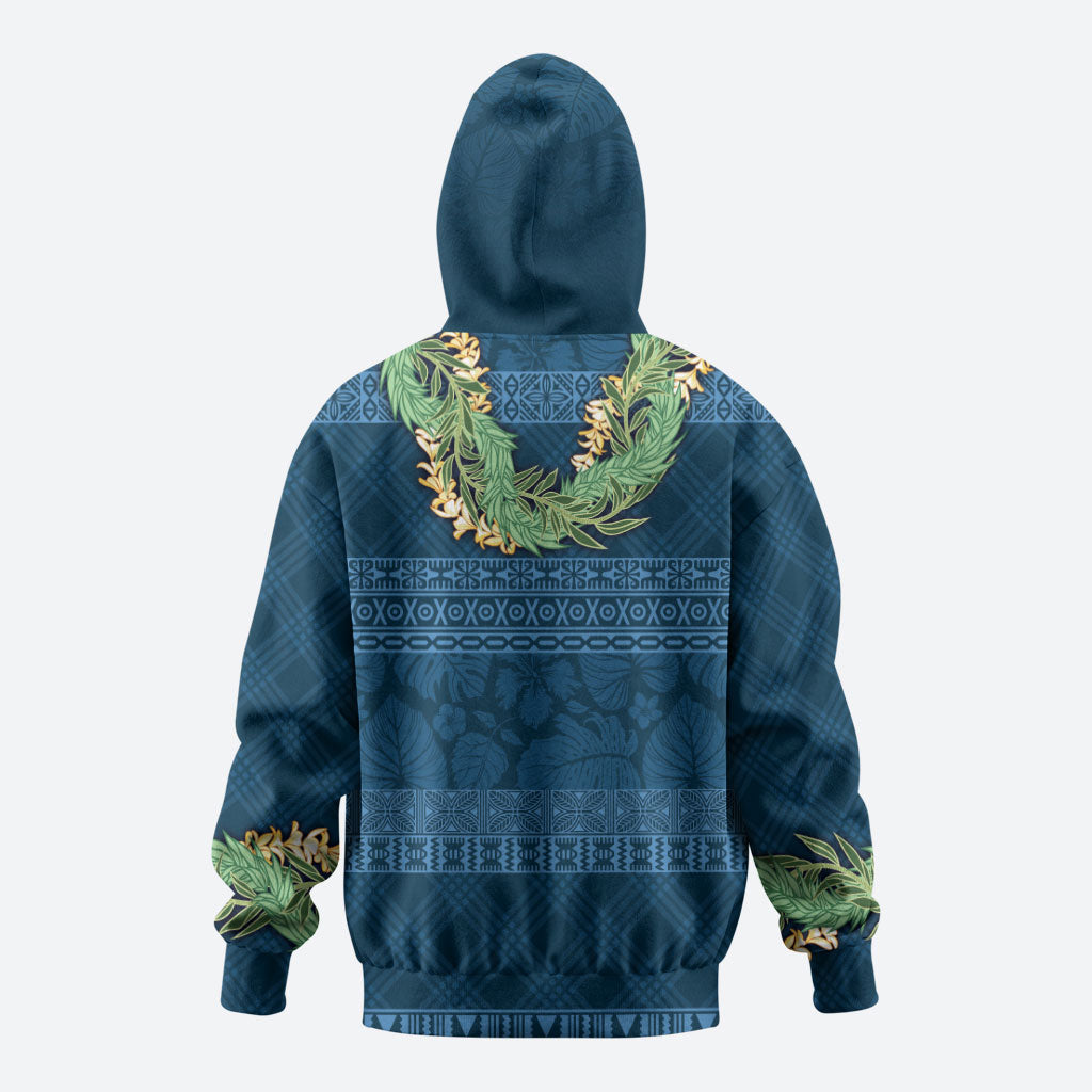 Hawai'i Paniolo Maile Twisted Lei Zip Hoodie Cobalt Blue LT7 - Polynesian Pride