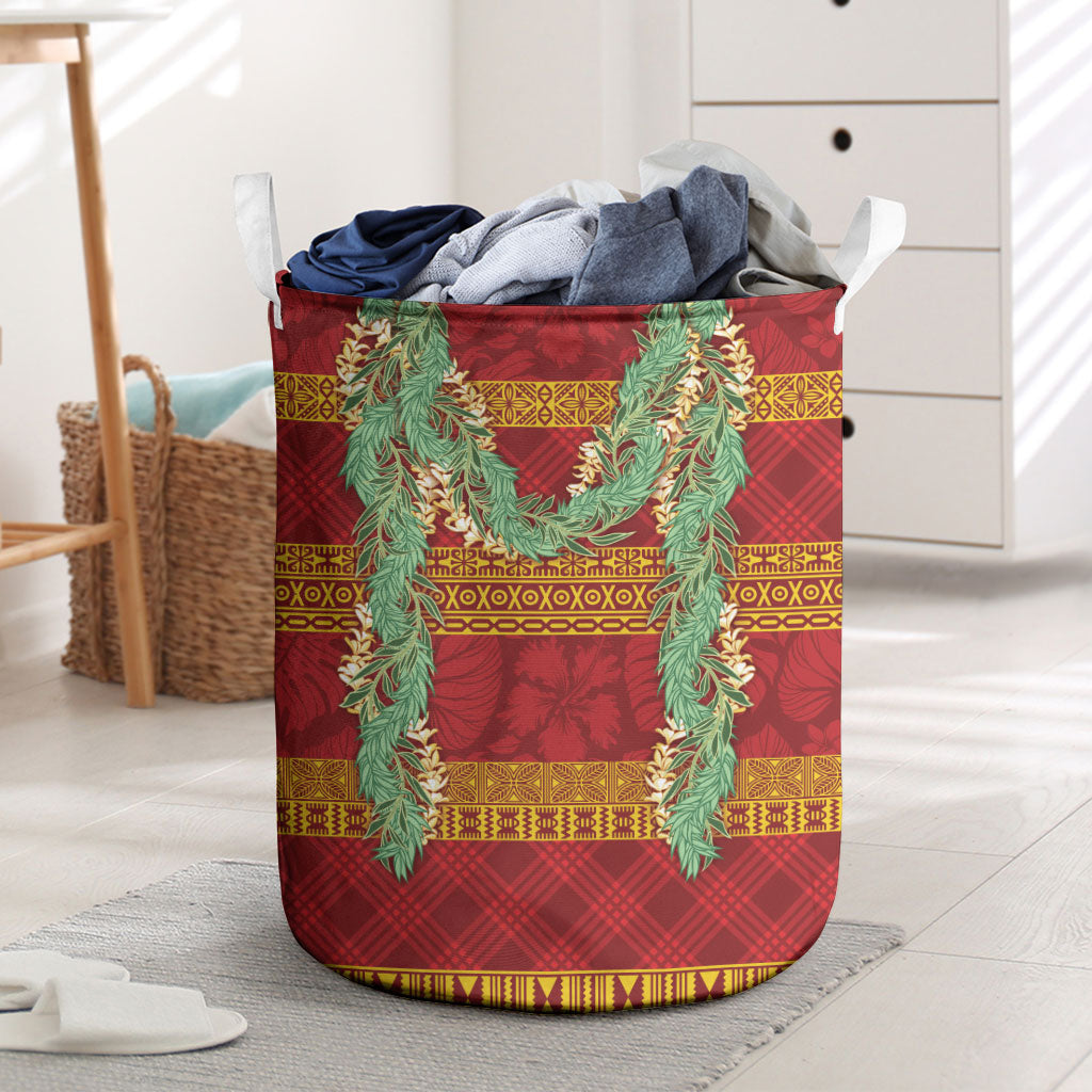 Hawai'i Paniolo Maile Twisted Lei Laundry Basket Hilo Royal Red