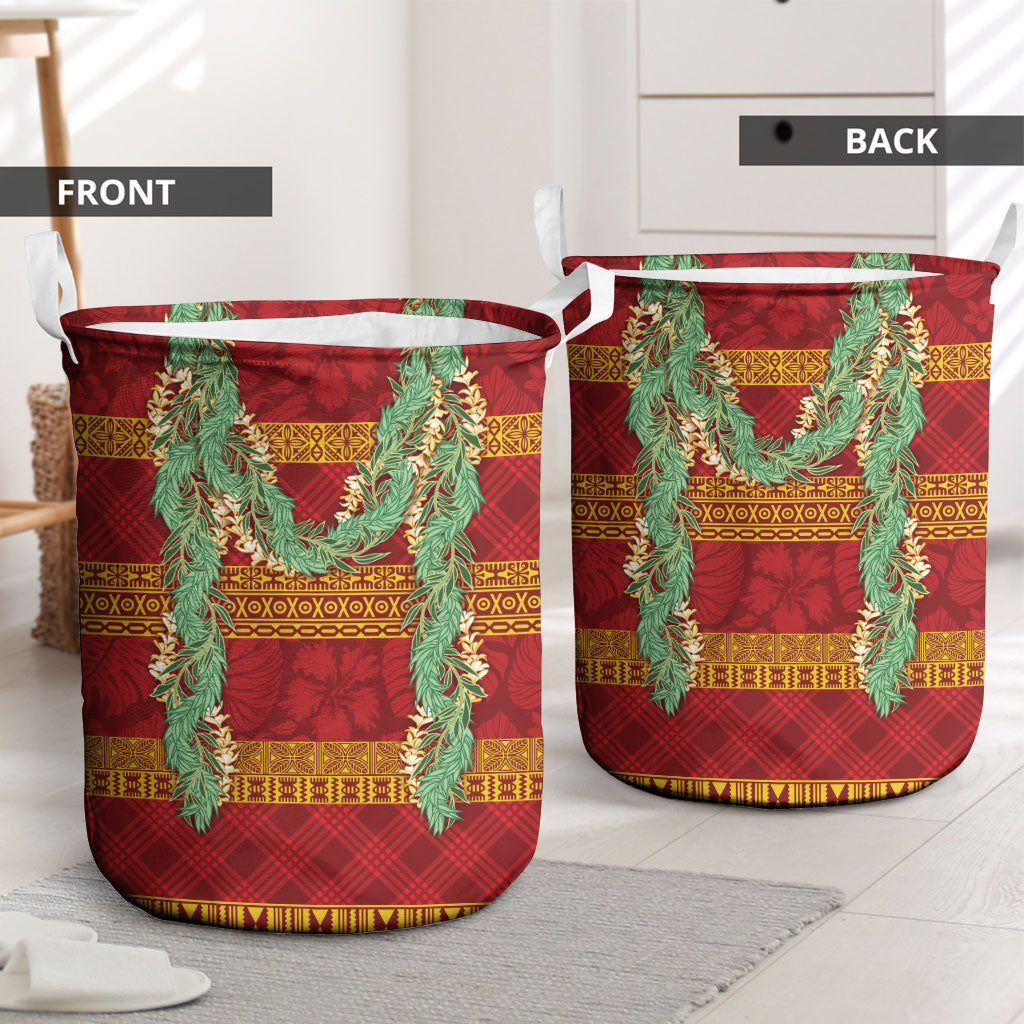 Hawai'i Paniolo Maile Twisted Lei Laundry Basket Hilo Royal Red