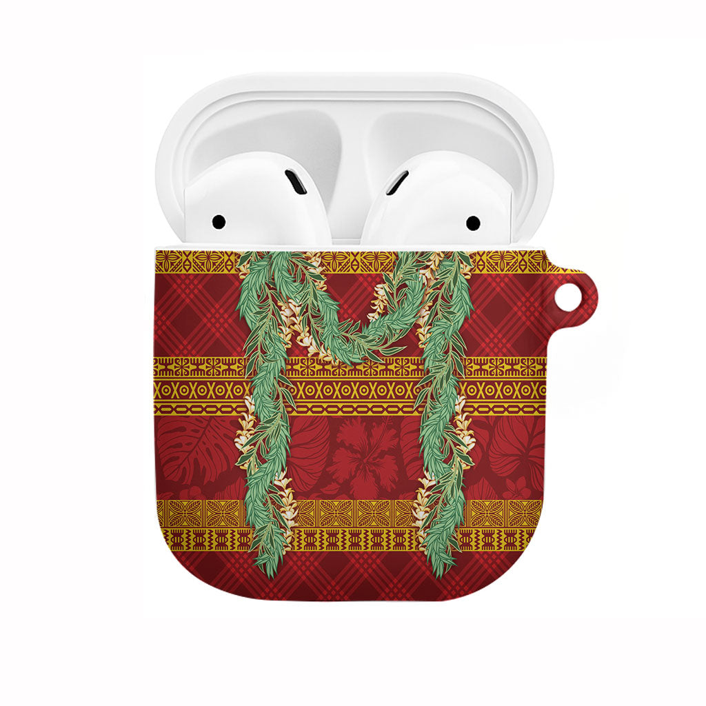 Hawai'i Paniolo Maile Twisted Lei AirPods Case Hilo Royal Red LT7 Red - Polynesian Pride